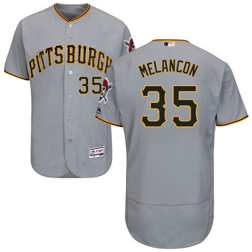 Pirates #35 Mark Melancon Grey Flexbase Authentic Collection Stitched MLB Jersey - Click Image to Close